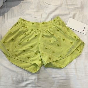 size 4 (tall) lululemon yellow logo shorts